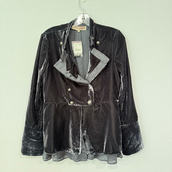 Free People Faye Velvet Jacket Military Style - Picture 2 of 13
